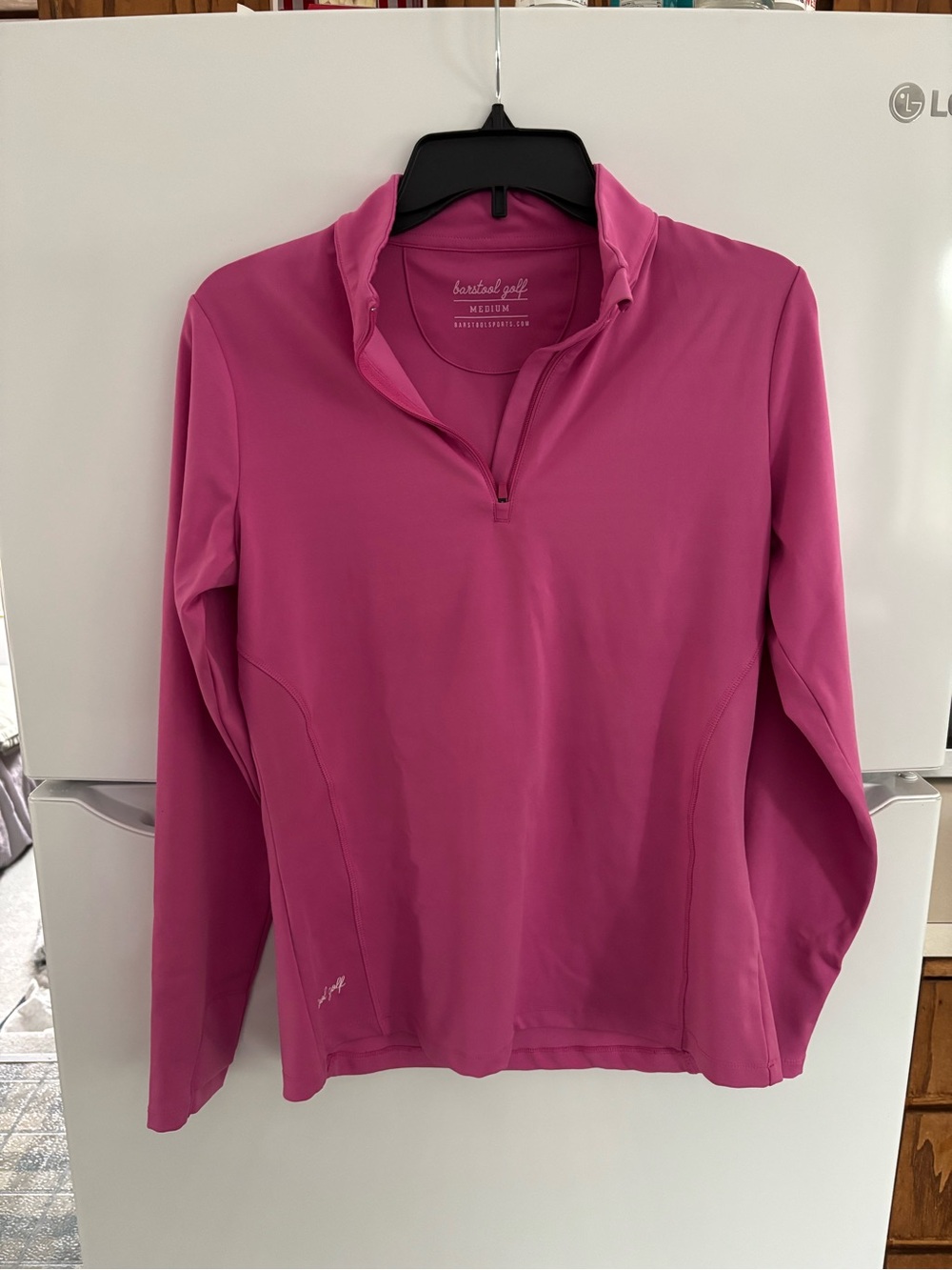 Barstool Golf Women's Pink Quarter-Zip Performance Pullover